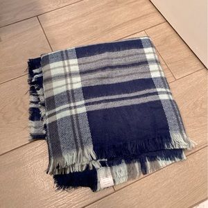 Blanket scarf. Blue/ Green 50” square